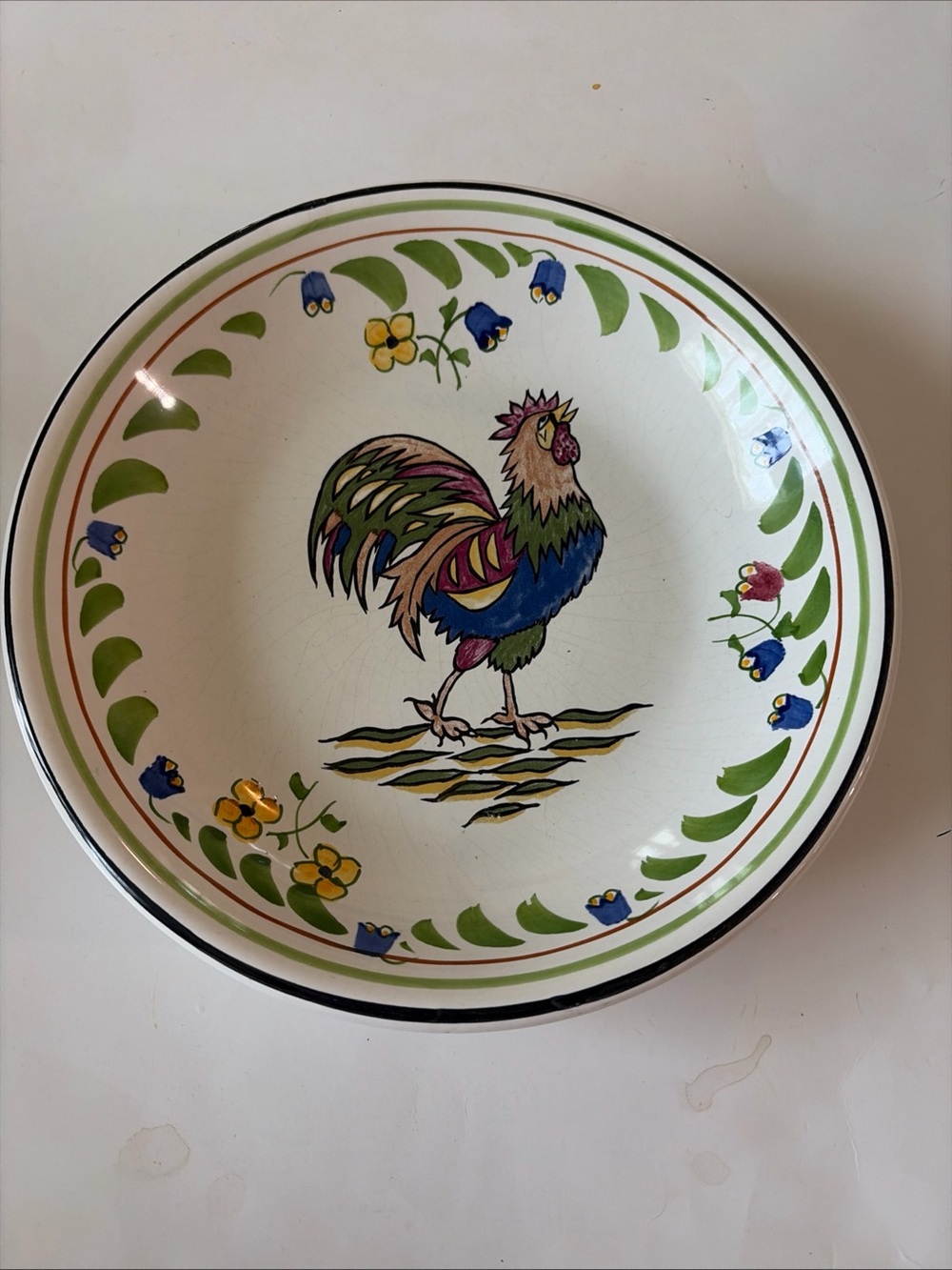 Williams Sonoma Portugal Rooster Serving Bowl 9”